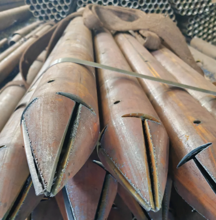 宣城出尖打孔加工无缝注浆钢花管注浆管厂家